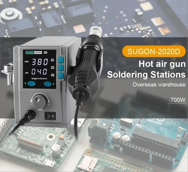 SUGON 2020D 700W 110/220V Hot Air Gun Soldering Station Phone PCB Chip Repair BGA SMD Soldering Station - 110V US Plug