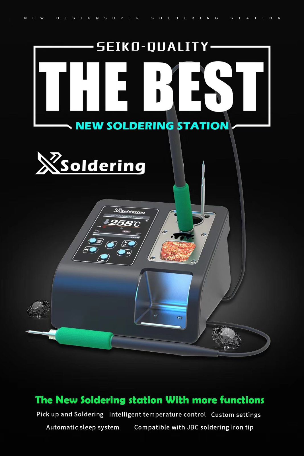 XSoldering 110-220V 200W Lead-free Precision Soldering Station With / Without Soldering Tip