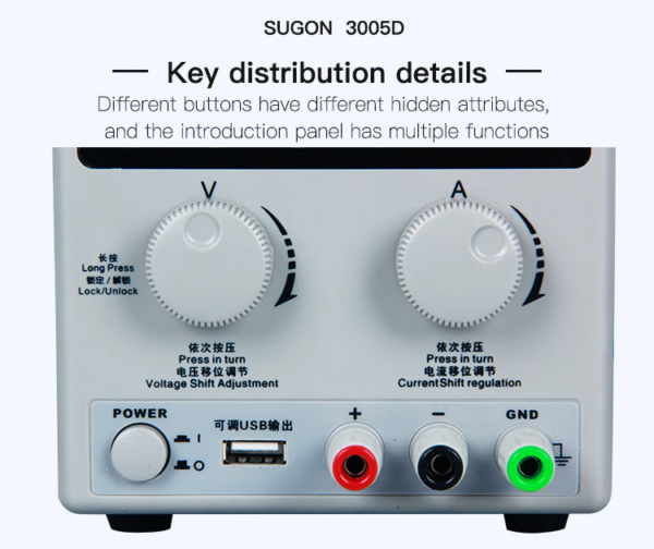 Sugon 3005D Adjustable Digital DC Power Supply With Short Killer With Memory Option ( 30V~5A )