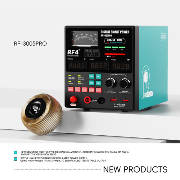 RF4 RF-3005 Pro Multifunctional Adjustable DC Power Supply With Pointer Gauge ( 30V / 5A )