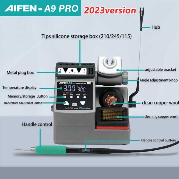 Aifen A9 Pro Smart Soldering Iron Station With 3 Bits ( 120W )