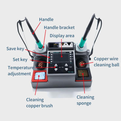 Aifen-a902 Intelligent Double Welding Station with C210/C115 C245 Electric Soldering Iron Station