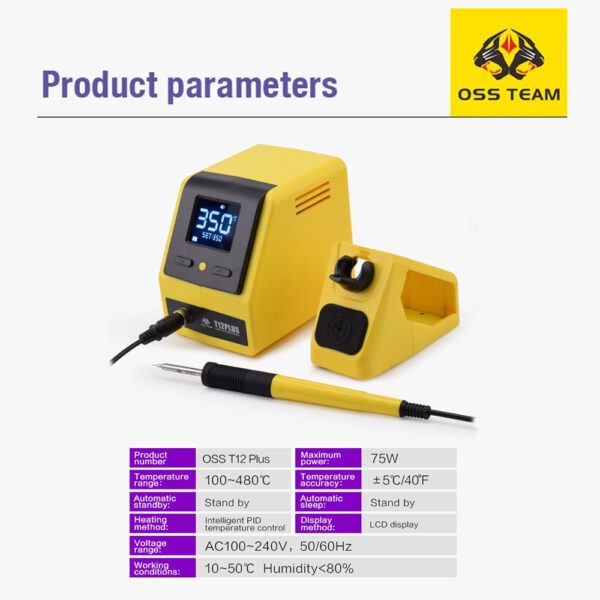 OSS T12 Plus 72W Digital Soldering Station