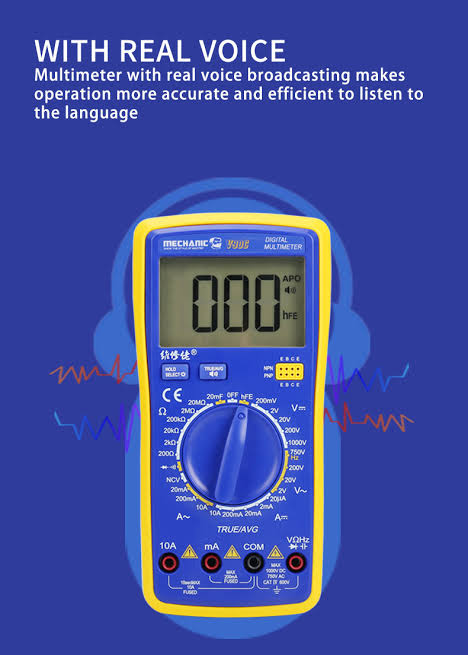 Mechanic V90c Intelligent Fully Automatic Digital Display Electrician Measuring Instrument Speech Broadcast Multimeter