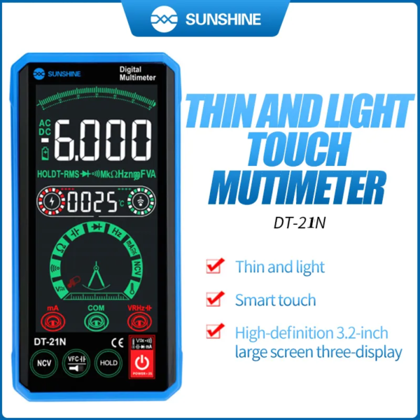 Sunshine DT-21N Multimeter Digital Touch Screen AC DC Voltage Tester