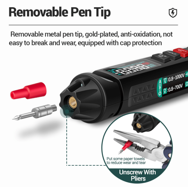 RELIFE 3 IN 1 DT-01 Smart Pen Multimeter High Precision Negative Test Lead