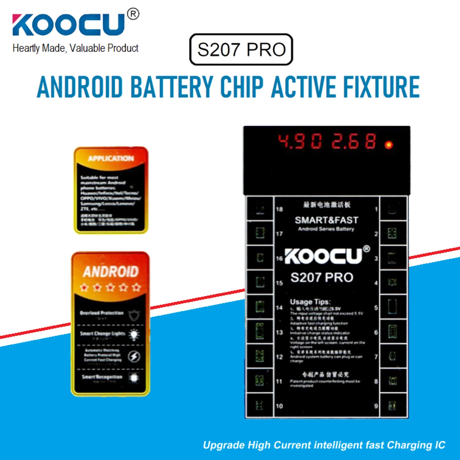 KOOCU S207 Pro Android Battery Charger Chip Active Fixture