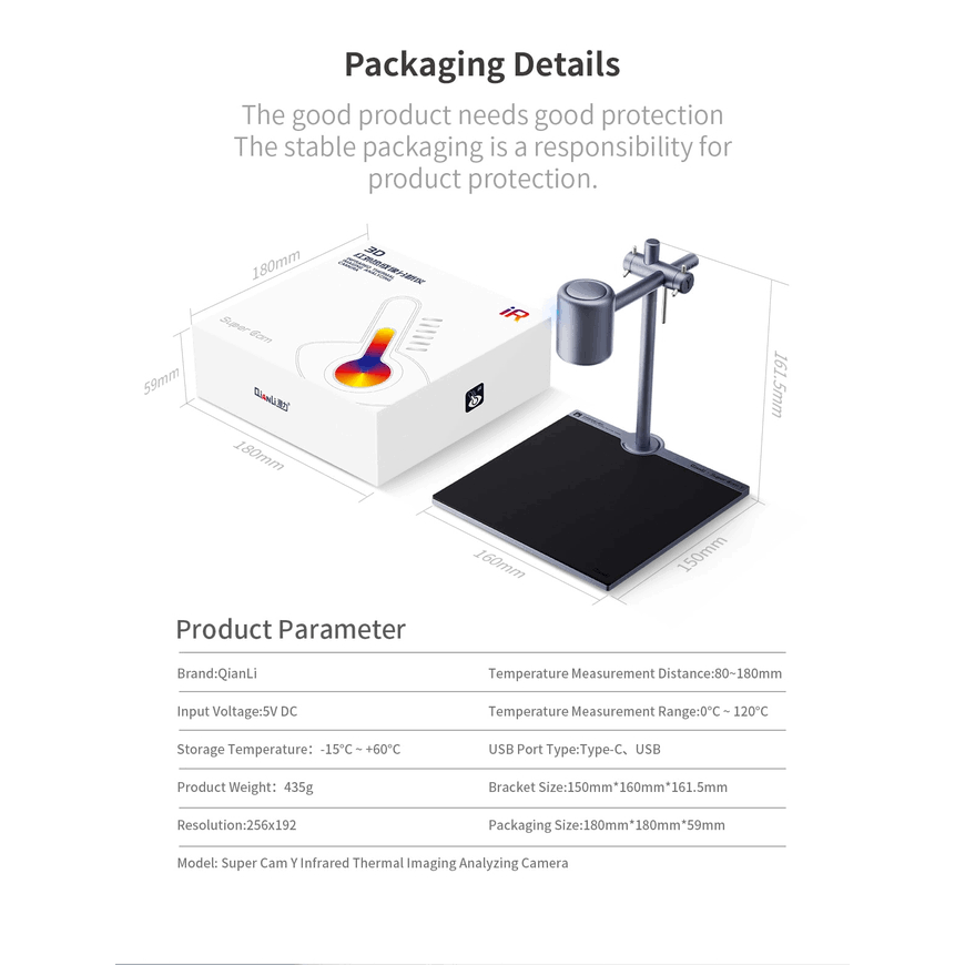 QianLi Super Cam Y 3D Infrared Thermal lmaging Analyzing Camera for Motherboard