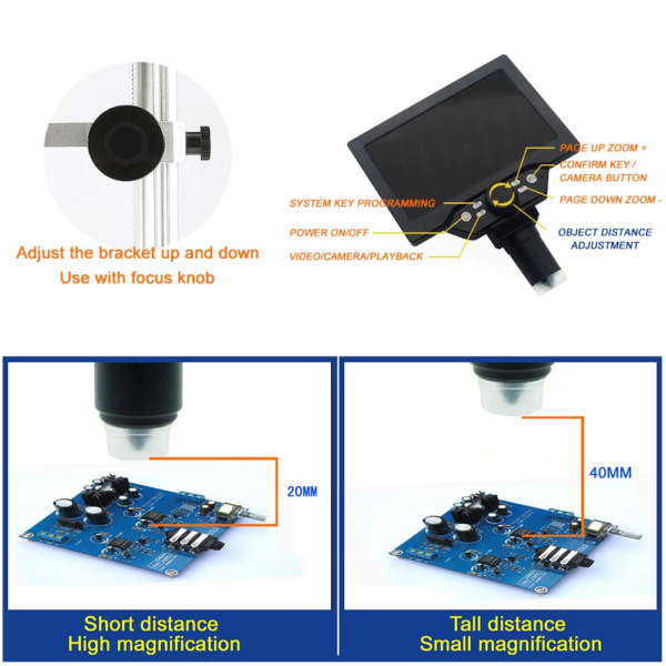 1200X Digital Microscope With 7inch Display