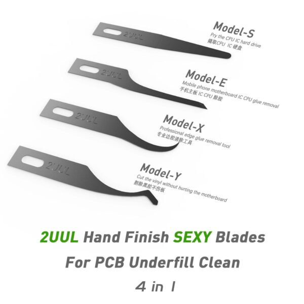 2ULL Hand Finish Sexy SEXY Blades With Handle Set For  PCB Mainboard CPU Glue Cleaning