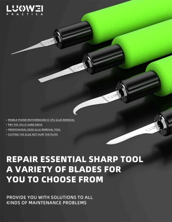 LUOWEI LW-K1 Chip/Hard Disk Remover Glue Knife CPU Glue Remover Blades