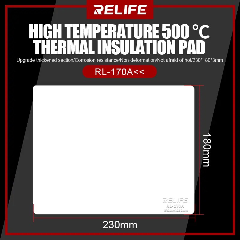 RELIFE RL-170A High Temperature 500 ℃ Thermal Insulation pad Anti-Corrosion Adhesion Properties