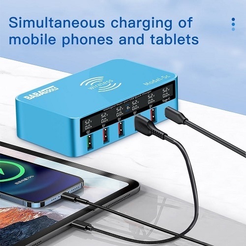 Baba Tools Model 5C Plus Wireless Smart Led 3 Digit USB HUB Fast Charge With Type C Support