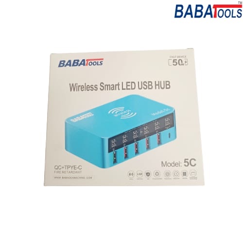 Baba Tools Model 5C Plus Wireless Smart Led 3 Digit USB HUB Fast Charge With Type C Support