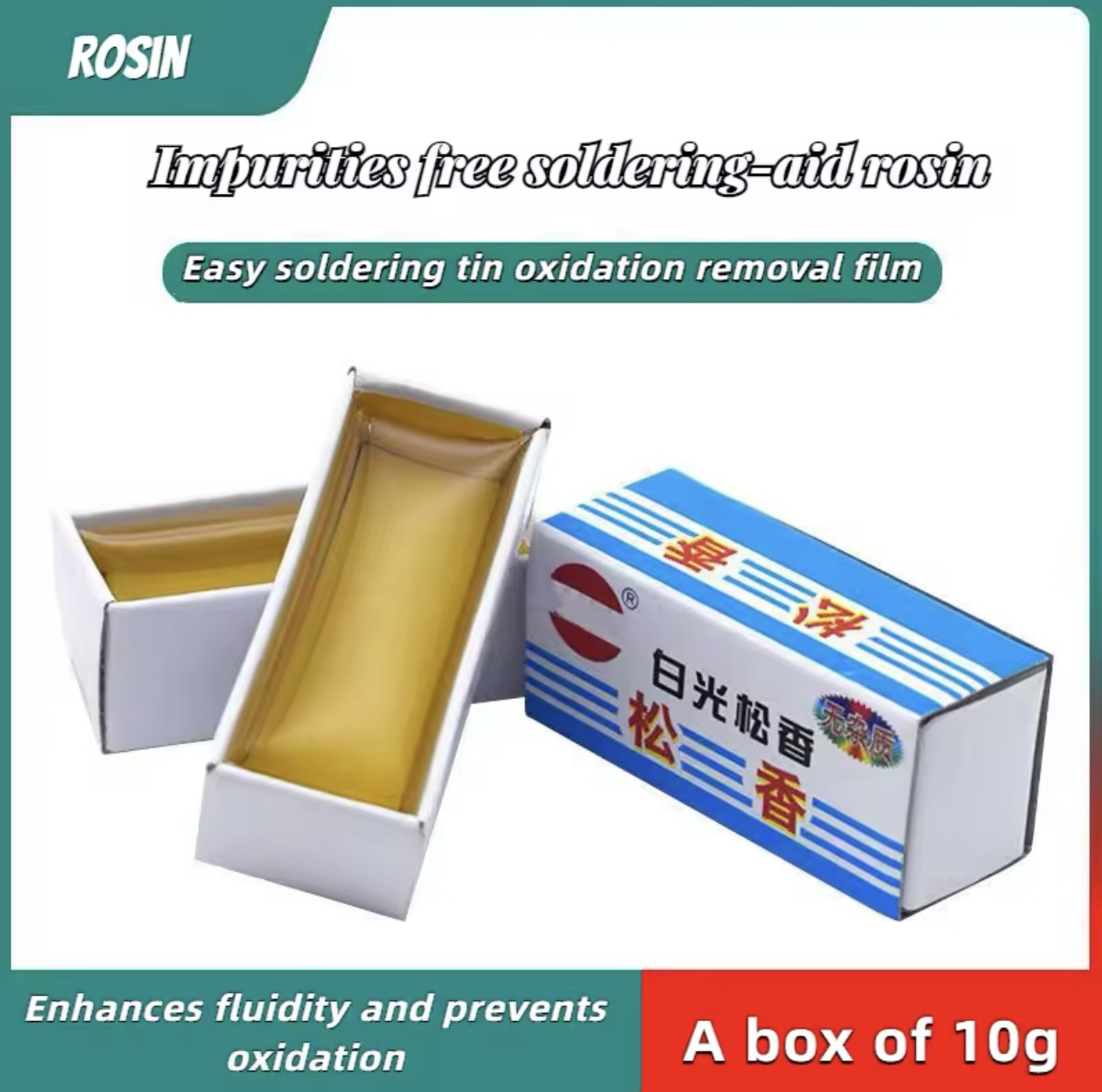 10g Soldering Tin Material Paste Rosin Soldering Iron Soft Solder Repair Fluxe Neutral Rosin Block High Purity Electronic Welding