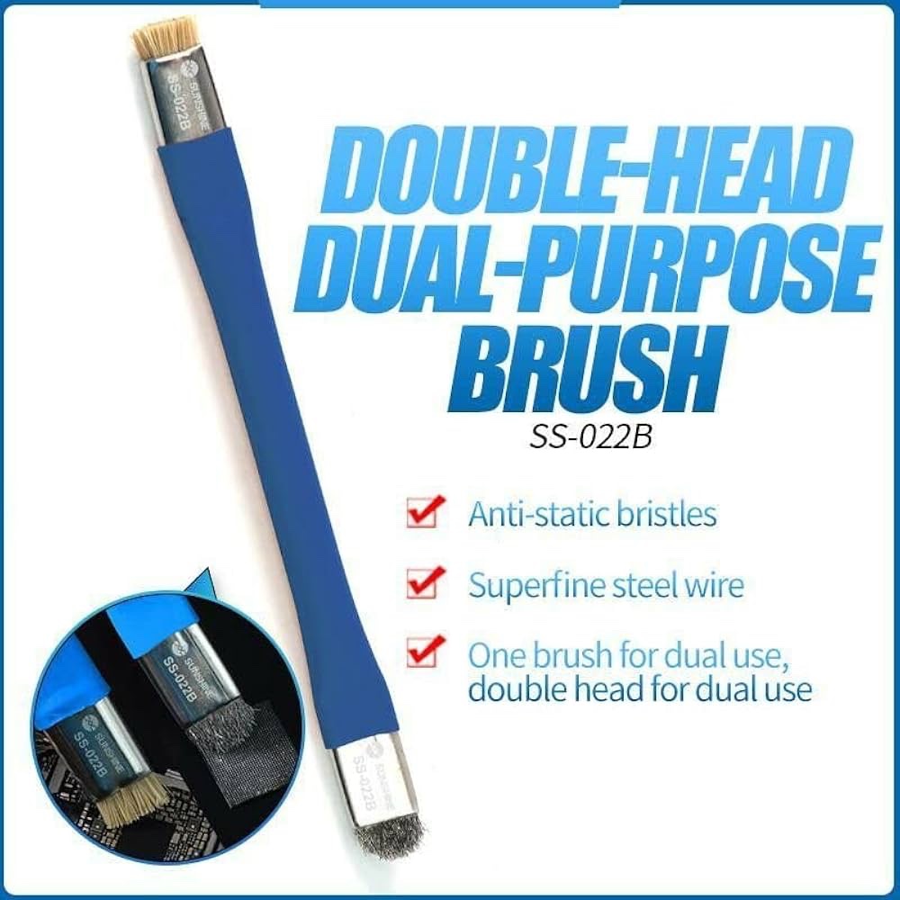 Sunshine SS-022B Dual USE Anti-Static Brush Double Head Hard Cleaning Tools For Phone Motherboard