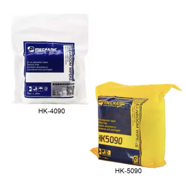 Dust Free Cloth MECHANIC HK5090 4 inch 10/10cm 100pcs/pack Microfiber Wipe Non-dust Fabric cellphone screen Camera lens cleaning