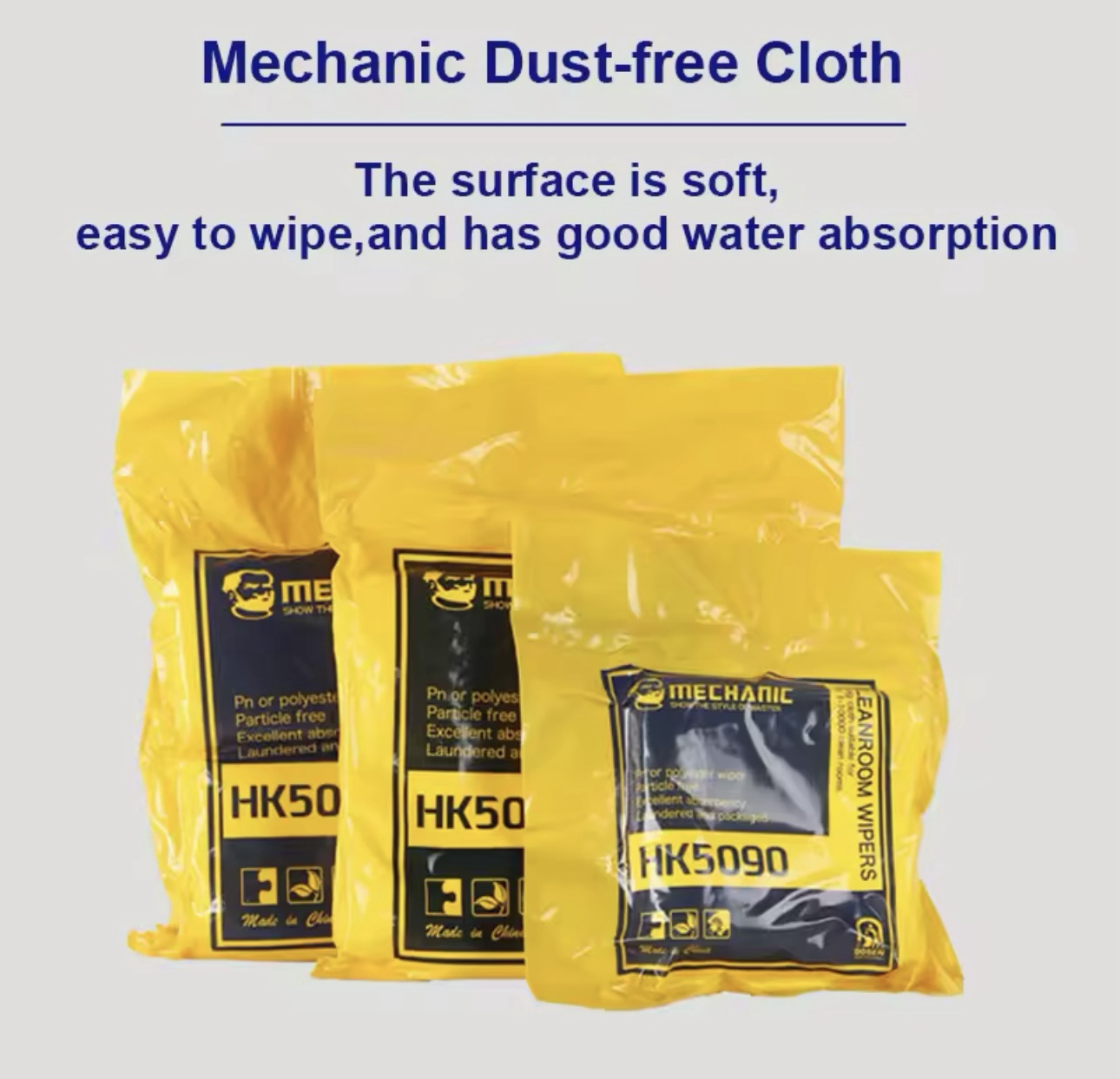 Dust Free Cloth MECHANIC HK5090 4 inch 10/10cm 100pcs/pack Microfiber Wipe Non-dust Fabric cellphone screen Camera lens cleaning