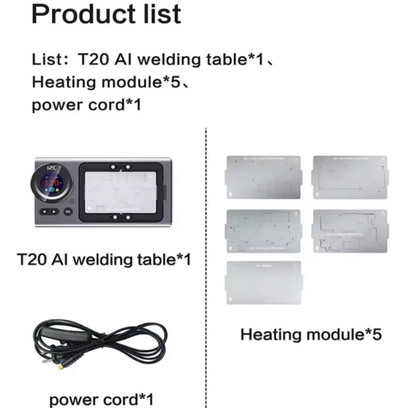 i2C T20 AI Intelligent Preheating Separating Platform for iPhone Android Mainboard PCB CPU IC Face ID Screen Frame Repair Tool