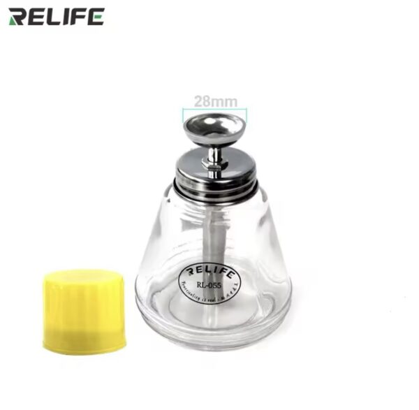 RELIFE RL-055 Press Type Automatic Copper Wick Straw Glass Bottle for Alcohol Clean Water Liquid Container Alcohol Bottle Tool