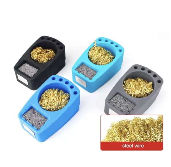 OSS W121 High temperature resistant silicone solder cleaning ball box soldering iron tip cleaner copper wire Storage Cleaning sponge