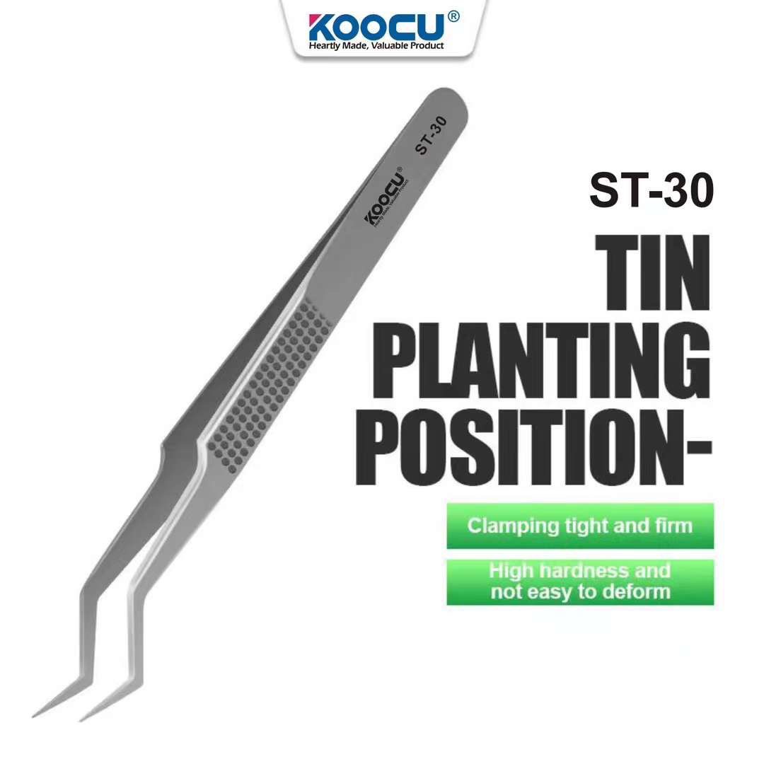 KOOCU ST-30 NON-MAGNETIC STAINLESS CURVE TWEEZER