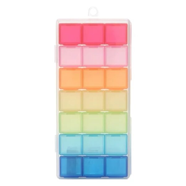 21 Compartment Transparent Color Empty Plastic Storage Box