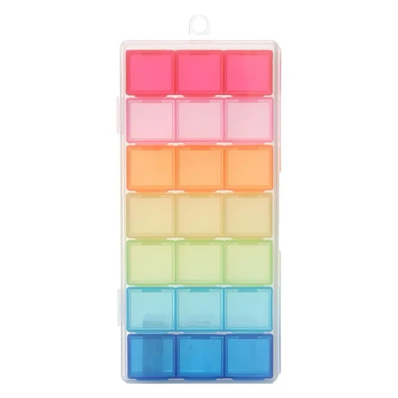21 Compartment Transparent Color Empty Plastic Storage Box