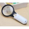 3X 45X Optical Magnifying Glass With LED Lights Handheld Backlit Magnifier Built-In 3 Light