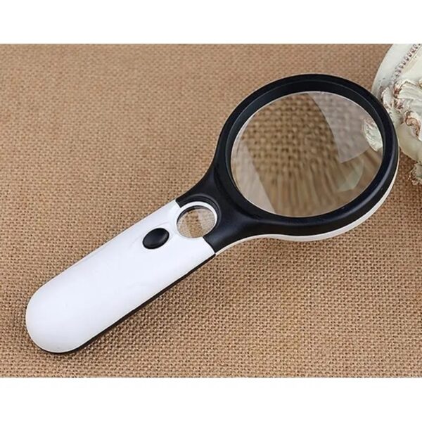 3X 45X Optical Magnifying Glass With LED Lights Handheld Backlit Magnifier Built-In 3 Light