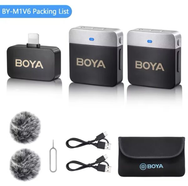 BOYA BY-M1V6 Wireless Lavalier Lapel Condenser Microphone for iPhone Android Smartphone Camera PC Gaming YouTube Broadcast Vlog