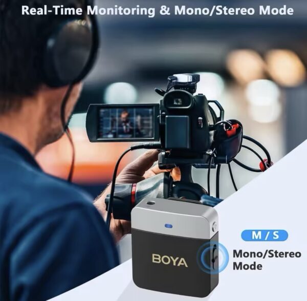 BOYA BY-M1V6 Wireless Lavalier Lapel Condenser Microphone for iPhone Android Smartphone Camera PC Gaming YouTube Broadcast Vlog