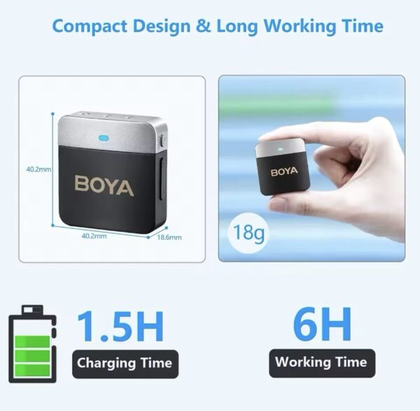 BOYA BY-M1V6 Wireless Lavalier Lapel Condenser Microphone for iPhone Android Smartphone Camera PC Gaming YouTube Broadcast Vlog