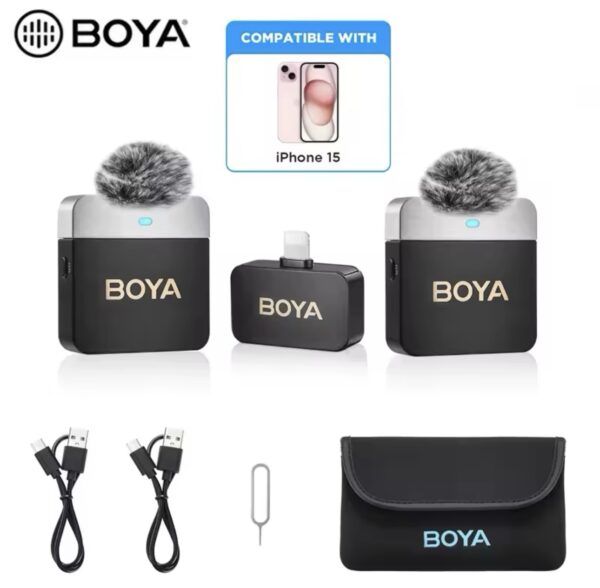 BOYA BY-M1V6 Wireless Lavalier Lapel Condenser Microphone for iPhone Android Smartphone Camera PC Gaming YouTube Broadcast Vlog