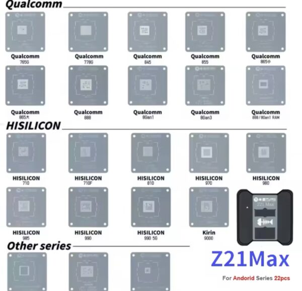 Mijing Z21 MAX A8~A17 CPU Reballing Stencil Platform For iPhone 6-15Pro MAX  Android Phone IC Chip Planting Tin Template Fixture