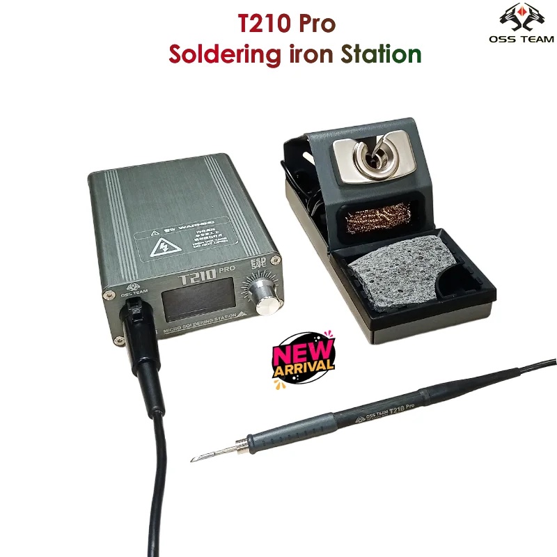 OSS T210 Pro 75W LED Display Auto Sleep Heating Soldering iron Station With 3 Solder Tips