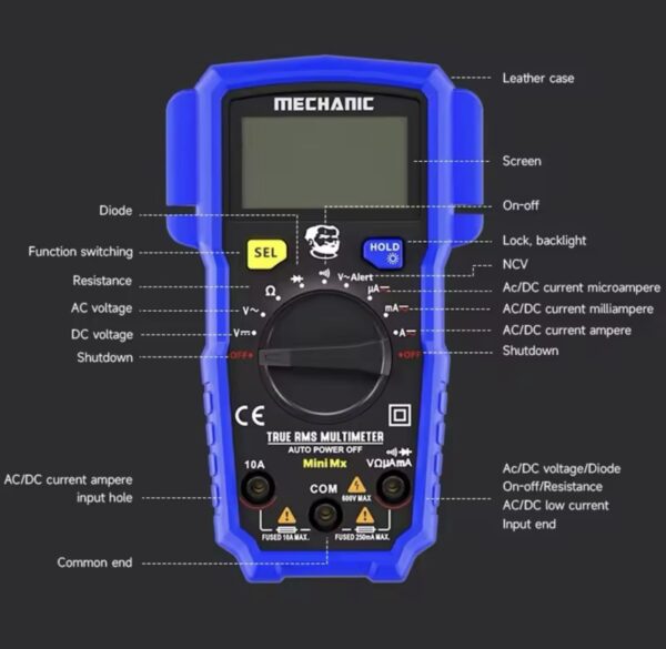 MECHANIC Mini MX Multimeter Intelligent Anti-burn NCV Measurement Function Selection LED display For Electronic inspection Tools