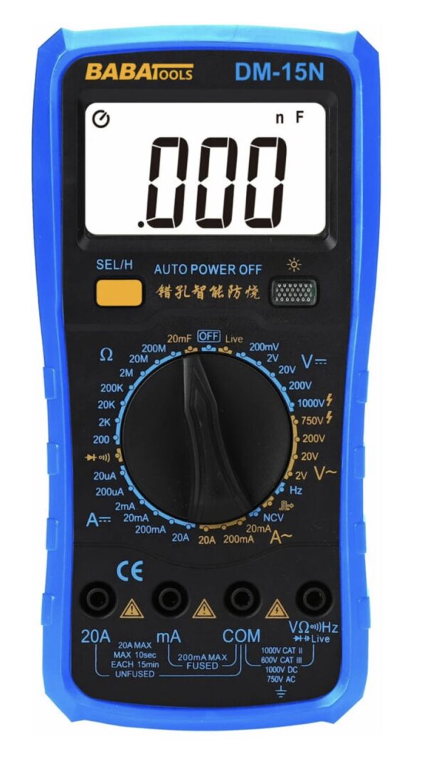 BABA TOOLS DM15N Digital Multimeter Auto Off Multimeter