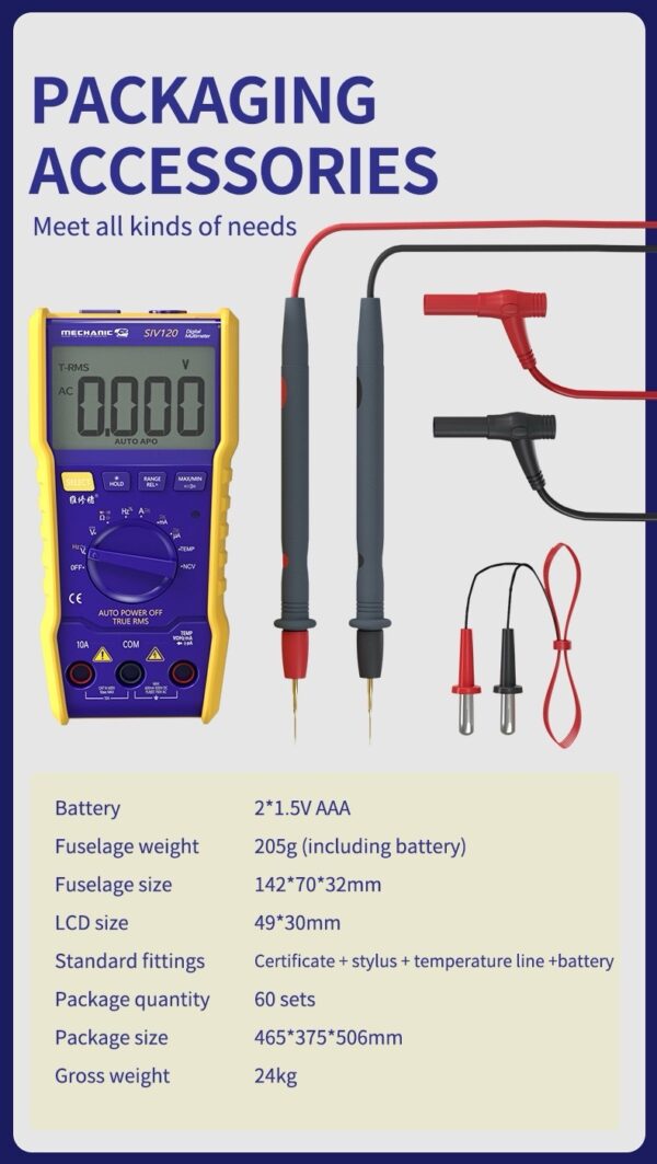 MECHANIC SIV-120 FULLY AUTOMATIC MULTIMETER