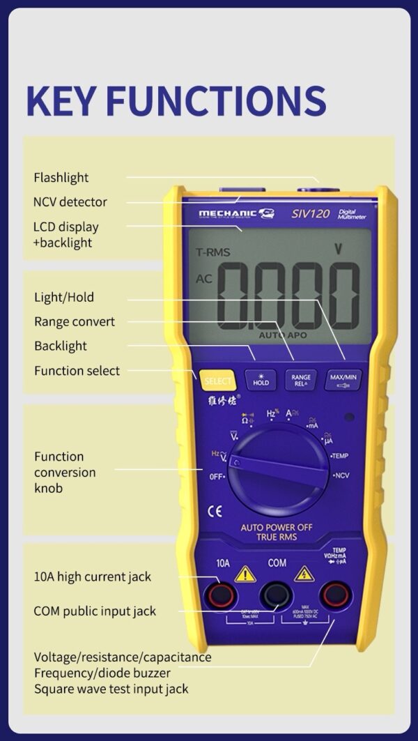MECHANIC SIV-120 FULLY AUTOMATIC MULTIMETER