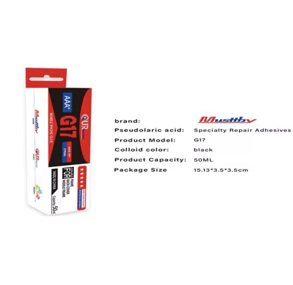 AAA+ G17 Quick Dry Strong Adhesive Glue For Back Cover Middle Frame Sealent Glue 50ML (BLACK)