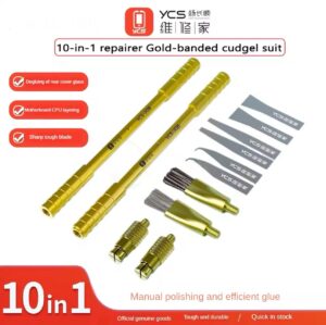 YCS 10 in 1 Multi-functional Knife Handle Cutter Glue Remover Brush Set for Mobile Phone PCB Boards And Screens Removal Repair ﻿