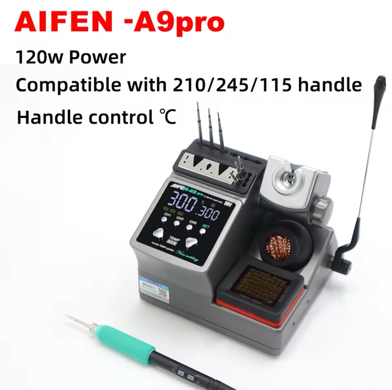 AIFEN A9pro Soldering Station Compatible 210/245/115 Handle Control Temperature With 3 Tips - Image 3