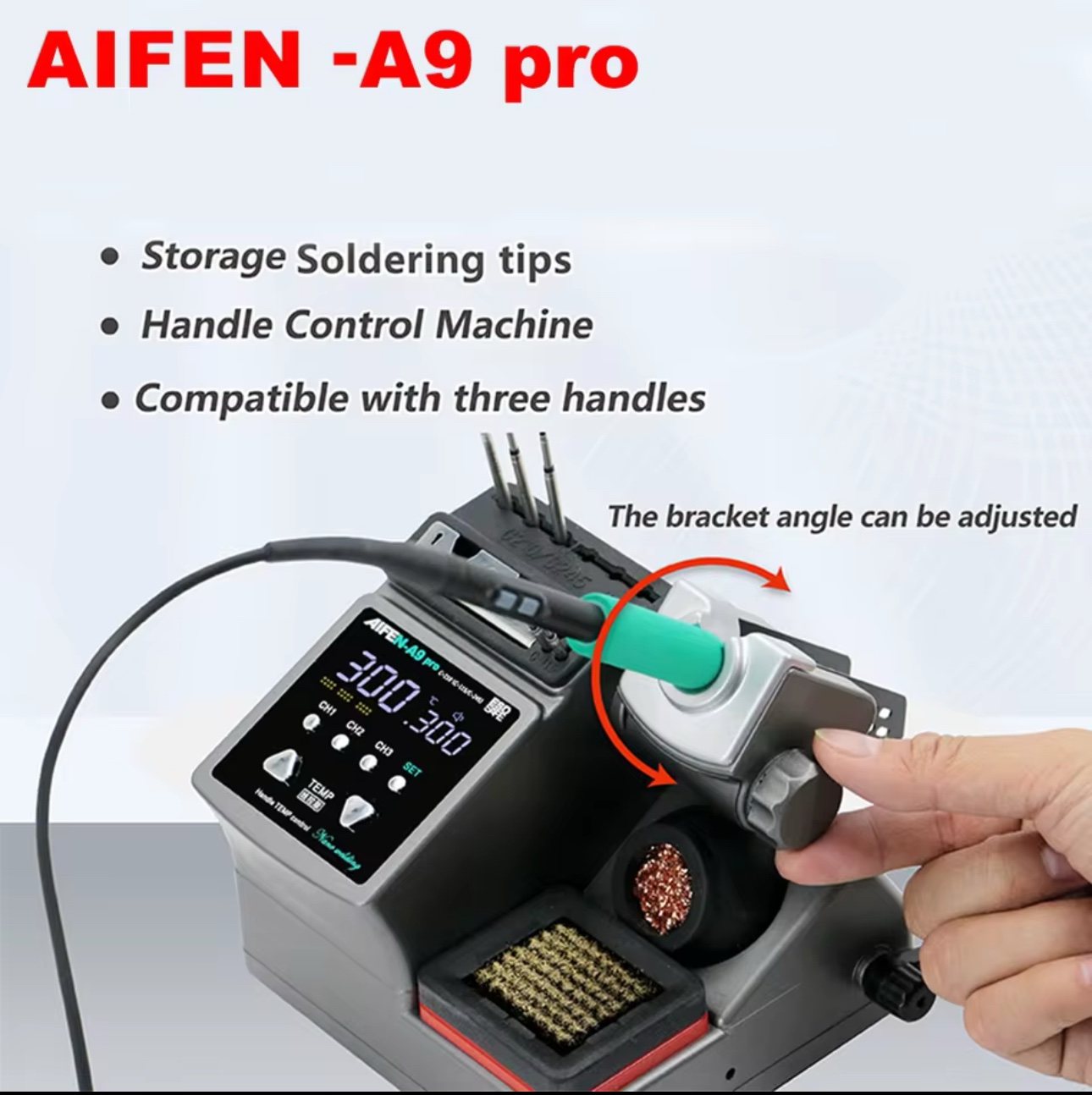 AIFEN A9pro Soldering Station Compatible 210/245/115 Handle Control Temperature With 3 Tips - Image 4
