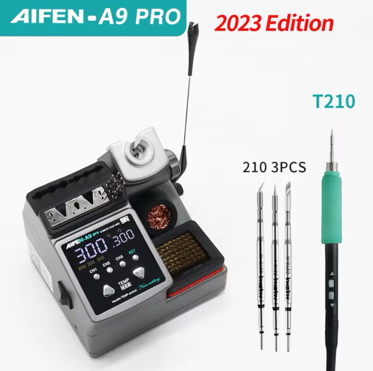 AIFEN A9pro Soldering Station Compatible 210/245/115 Handle Control Temperature With 3 Tips - Image 5