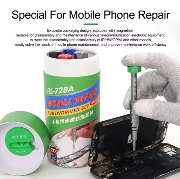 RELIFE RL-728A Screwdriver Set for Phone and Laptop Repair Strong Magnetic Disassembly Tools