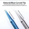 YCS-11D Blue Titanium Alloy  Bend Curved Tweezers for Mobile Phone Repair