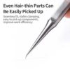 YCS-11B Natural Titanium Alloy Bend Curved Tweezers for Mobile Phone Repair