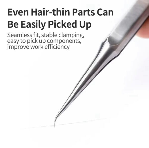 YCS-11B Natural Titanium Alloy Bend Curved Tweezers for Mobile Phone Repair