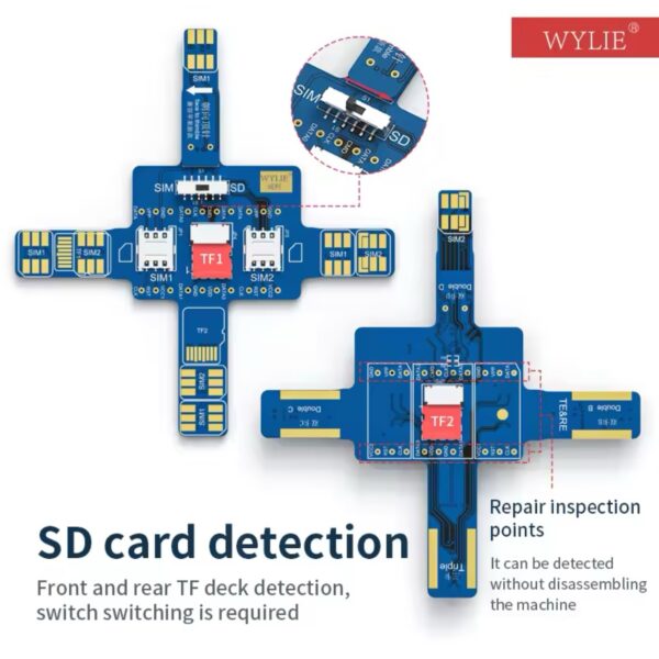 WYLIE SIM Smartphone Signal Universal Test Board Single and Dual Card Detection SD Card Detection For IPHONE Android Repair Tool